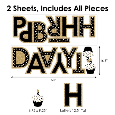 Big Dot Of Happiness Adult Happy Birthday - Gold - Peel And Stick Birthday Party Large Banner Wall Decals - Happy Birthday 7 Big Dot Of Happiness Adult Happy Birthday - Gold - Peel And Stick Birthday Party Large Banner Wall Decals - Happy Birthday - Image 5