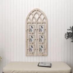 Wood 6 Slot Wall Photo Frame With Window Arch Shape Light Brown - Olivia & May 25 Wood 6 Slot Wall Photo Frame With Window Arch Shape Light Brown - Olivia & May -Household Improvement Store GUEST 03b9d715 6df4 4396 92db 101da80f42a0