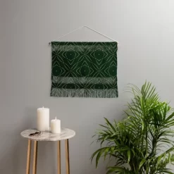 Marta Barragan Camarasa Vintage Emerald Pattern Landscape Fiber Wall Hanging - Society6