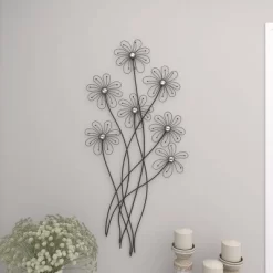 Metal Floral 3D Wire Wall Decor With Crystal Embellishments Black - Olivia & May 27 Metal Floral 3D Wire Wall Decor With Crystal Embellishments Black - Olivia & May -Household Improvement Store GUEST 07bba77c 9482 4da1 a7bd e4802f7c0a48