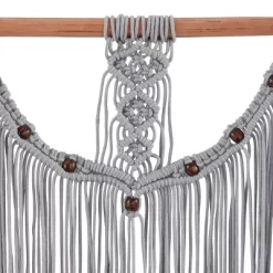 44" X 20" Cotton Macrame Intricately Weaved Wall Decor With Beaded Fringe Tassels Gray - Olivia & May -Household Improvement Store GUEST 0947ab91 2bf6 4dd8 a488 40ea06b45b00