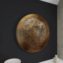 Metal Plate Wall Decor With Moroccan Pattern Gold - Olivia & May 26 Metal Plate Wall Decor With Moroccan Pattern Gold - Olivia & May -Household Improvement Store GUEST 0e8799b1 b1e2 4e70 a824 7e0d288ed97a