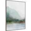 32" X 42" Sapphire Lake I By Ian C Framed Canvas Wall Art Print - Amanti Art