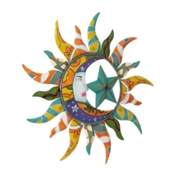 Metal Sun And Moon Indoor Outdoor Iron Wall Decor With Abstract Patterns - Olivia & May -Household Improvement Store GUEST 0eaf5c80 f07f 4346 b9f8 e14697434c24