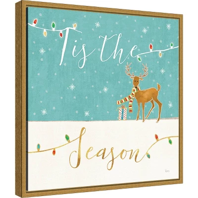 16" X 16" Tis The Season Christmas Reindeer By Veronique Charron Framed Canvas Wall Art - Amanti Art 3 16" X 16" Tis The Season Christmas Reindeer By Veronique Charron Framed Canvas Wall Art - Amanti Art