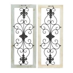 Set Of 2 Wood Scroll Arabesque Wall Decors Natural/Black - Olivia & May 13 Set Of 2 Wood Scroll Arabesque Wall Decors Natural/Black - Olivia & May -Household Improvement Store GUEST 0fd65454 15f0 4d2a 928d a102560fb00a