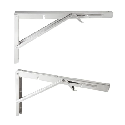 Built Industrial 2 Pack Folding L Wall Shelf Bracket, 12 Inch Collapsible Hardware With Locking Hinge For Garage Shelves, Holds 120lbs 9 Built Industrial 2 Pack Folding L Wall Shelf Bracket, 12 Inch Collapsible Hardware With Locking Hinge For Garage Shelves, Holds 120lbs - Image 7