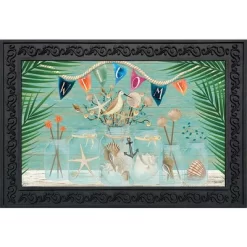 Coastal Mason Jar Summer Doormat Nautical Indoor Outdoor 30" X 18" Briarwood Lane