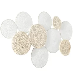 Metal Plate Rope Design Wall Decor With Textured Pattern White - The Novogratz 7 Metal Plate Rope Design Wall Decor With Textured Pattern White - The Novogratz -Household Improvement Store GUEST 14607f41 ca9e 4073 88bc e03fa18c59e2