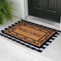 BirdRock Home Layered Welcome Mat With Vinyl Backing For Door Entryway 30 X 42