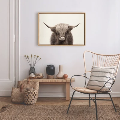 23" X 33" Sylvie Highland Cow Color Framed Canvas By The Creative Bunch Studio Natural - Kate And Laurel 6 23" X 33" Sylvie Highland Cow Color Framed Canvas By The Creative Bunch Studio Natural - Kate And Laurel - Image 4