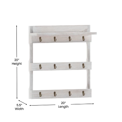 Merrick Lane Steeley Wooden Wall Mount Mug Rack Organizer With Upper Storage Shelf And Metal Hanging Hooks With No Assembly Required 8 Merrick Lane Steeley Wooden Wall Mount Mug Rack Organizer With Upper Storage Shelf And Metal Hanging Hooks With No Assembly Required - Image 6
