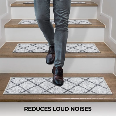 World Rug Gallery Contemporary Trellis Non-Slip Stair Treads 5 World Rug Gallery Contemporary Trellis Non-Slip Stair Treads - Image 3