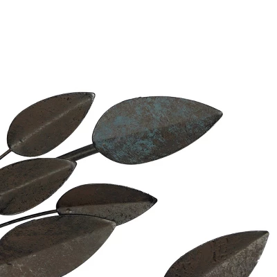 Traditional Metal Leaf Wall Decor Brown - Olivia & May 6 Traditional Metal Leaf Wall Decor Brown - Olivia & May - Image 4