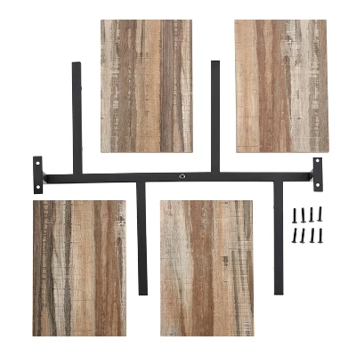 4-Tier Sienna Vertical Wall Shelf Unit Black/Rustic - Danya B. 8 4-Tier Sienna Vertical Wall Shelf Unit Black/Rustic - Danya B. - Image 6