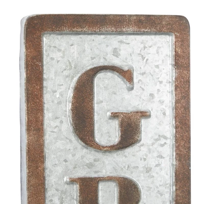 Farmhouse Metal Sign Wall Decor Brown/Gray - Olivia & May 5 Farmhouse Metal Sign Wall Decor Brown/Gray - Olivia & May - Image 3