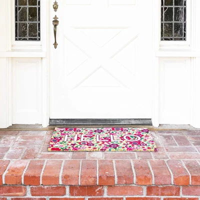 Juvale Natural Coir Hello Spring Door Mat For Front Door Entry, Floral Welcome Non-Slip Rug, 30x17 In 3 Juvale Natural Coir Hello Spring Door Mat For Front Door Entry, Floral Welcome Non-Slip Rug, 30x17 In