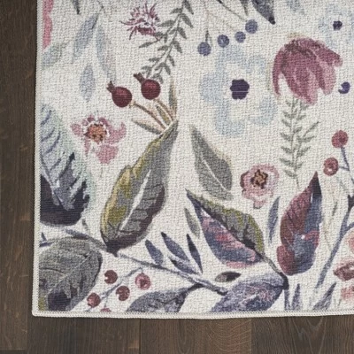 Nourison Washables Floral Indoor Non-Skid Area Rug 5 Nourison Washables Floral Indoor Non-Skid Area Rug - Image 3