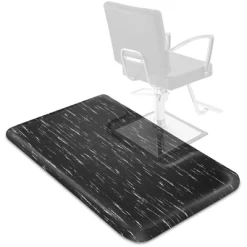 Saloniture 3 Ft. X 5 Ft. Salon & Barber Shop Chair Anti-Fatigue Floor Mat For Square Chair Base - Black Rectangle 1/2" Thick