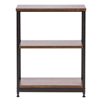 IRIS Wood And Metal Shelf Brown/Black 3 IRIS Wood And Metal Shelf Brown/Black