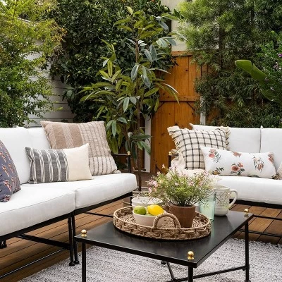 Bayside Indoor/Outdoor Rug Heathered Gray - Threshold™ Designed With Studio McGee 6 Bayside Indoor/Outdoor Rug Heathered Gray - Threshold™ Designed With Studio McGee - Image 4