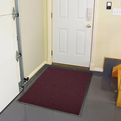 2'x3' Solid Dotted Doormat Burgundy/Black - HomeTrax 3 2'x3' Solid Dotted Doormat Burgundy/Black - HomeTrax