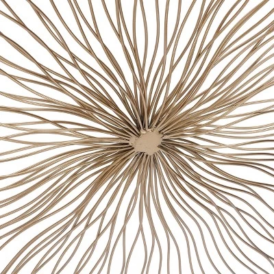 LuxenHome Gold Abstract Flower Square Metal Wall Art 10 LuxenHome Gold Abstract Flower Square Metal Wall Art - Image 8