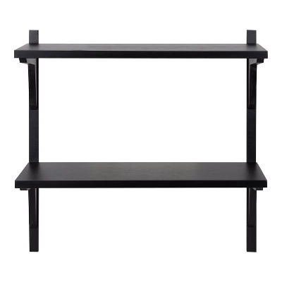 24" X 8" X 24" Meridien Wood Wall Shelf Black - Kate & Laurel All Things Decor 3 24" X 8" X 24" Meridien Wood Wall Shelf Black - Kate & Laurel All Things Decor