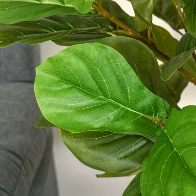 HOMCOM 5FT Artificial Fiddle Leaf Fig Tree, Faux Decorative Plant In Nursery Pot For Indoor Or Outdoor Décor 6 HOMCOM 5FT Artificial Fiddle Leaf Fig Tree, Faux Decorative Plant In Nursery Pot For Indoor Or Outdoor Décor - Image 4