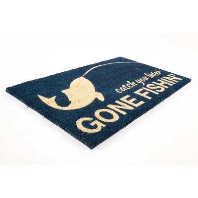 1'4" X 2'4" Catch You Later, Gone Fishin' Indoor/Outdoor Coir Doormat Blue/Beige - Entryways 3 1'4" X 2'4" Catch You Later, Gone Fishin' Indoor/Outdoor Coir Doormat Blue/Beige - Entryways