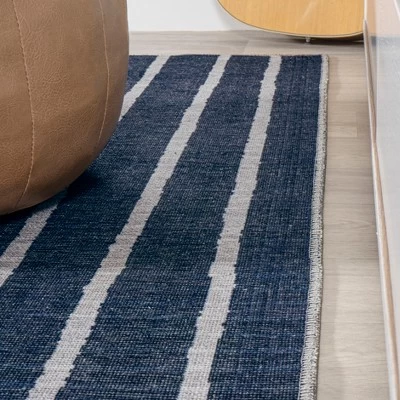 Rand Distressed Ticking Stripe Machine-Washable Area Rug - JONATHAN Y 9 Rand Distressed Ticking Stripe Machine-Washable Area Rug - JONATHAN Y - Image 7