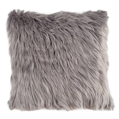 18"x18" Himalayan Faux Fur Square Throw Pillow - Hastings Home 8 18"x18" Himalayan Faux Fur Square Throw Pillow - Hastings Home - Image 6