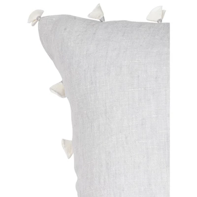 Light Grey Tassels Down Alternative So Soft Linen Pillow - Anaya 4 Light Grey Tassels Down Alternative So Soft Linen Pillow - Anaya - Image 2