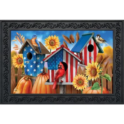 Briarwood Lane American Fall Birdhouses Doormat Patriotic Autumn 3 Briarwood Lane American Fall Birdhouses Doormat Patriotic Autumn