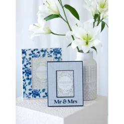 Shiraleah Blue Eden "Mr & Mrs" 4x6 Picture Frame