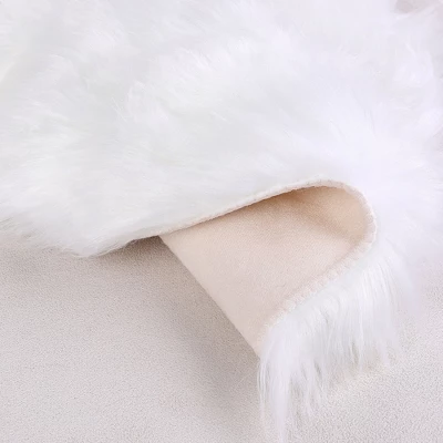 PiccoCasa Office Home Bedroom Faux Sheepskin Puffy Plush Area Soft Warm Floor Mat 1 Pc 5 PiccoCasa Office Home Bedroom Faux Sheepskin Puffy Plush Area Soft Warm Floor Mat 1 Pc - Image 3