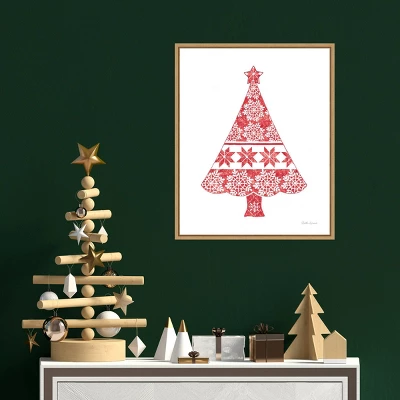 16" X 20" Nordic Holiday Christmas Tree By Beth Grove Framed Canvas Wall Art - Amanti Art 5 16" X 20" Nordic Holiday Christmas Tree By Beth Grove Framed Canvas Wall Art - Amanti Art - Image 3