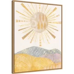 22" X 28" Boho Sunshine II By Courtney Prahl Framed Canvas Wall Art Light Brown - Amanti Art