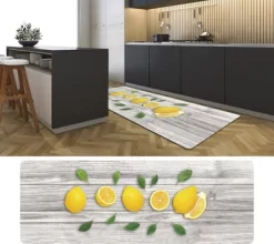 J&V TEXTILES 20" X 55" Oversized Cushioned Anti-Fatigue Kitchen Runner Mat (Lemons)