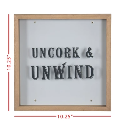 "Uncork & Unwind" Wooden Cork Holder Shadow Box - Foreside Home & Garden 6 "Uncork & Unwind" Wooden Cork Holder Shadow Box - Foreside Home & Garden - Image 4