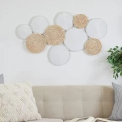 Metal Plate Rope Design Wall Decor With Textured Pattern White - The Novogratz 9 Metal Plate Rope Design Wall Decor With Textured Pattern White - The Novogratz -Household Improvement Store GUEST 3dc55e3c b0fc 4864 b013 b547f6904747