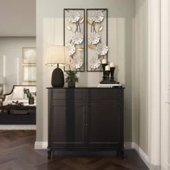 Set Of 2 Metal Floral Wall Decors With Black Frame White - Olivia & May -Household Improvement Store GUEST 3fda7dc8 620f 4ee8 8cd4 f7fd263c2881