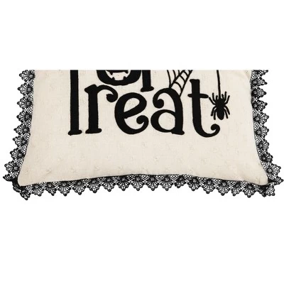 C&F Home 18" X 18" Trick Treat Black And White Embroidered Throw Halloween Pillow 4 C&F Home 18" X 18" Trick Treat Black And White Embroidered Throw Halloween Pillow - Image 2