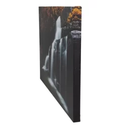 Northlight 23.5" Natures Woods Autumn Waterfall Scene Canvas Wall Art