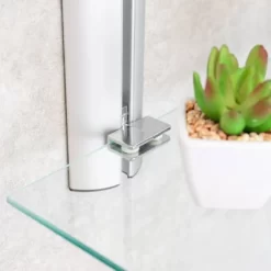 3 Tier Wall Mount Adjustable Glass Shelving Unit With Aluminum Bars - Danya B. -Household Improvement Store GUEST 42f7df1f f8d0 41b2 8b74 fcb3bfa7973e