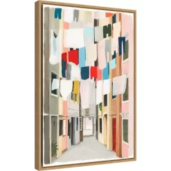 16" X 23" Laundry Day I By Grace Popp Framed Canvas Wall Art - Amanti Art