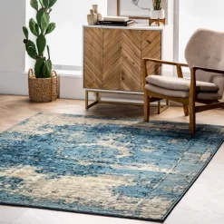 Vintage Lindsy Blue Rug - NuLOOM