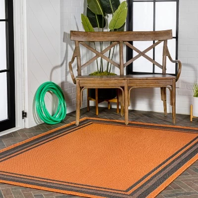 James Modern Border Stripe Indoor/Outdoor Area Rug - JONATHAN Y 7 James Modern Border Stripe Indoor/Outdoor Area Rug - JONATHAN Y - Image 5