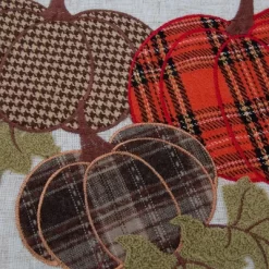 18"x18" Indoor Thanksgiving Plaid Pumpkins Applique Square Throw Pillow - Pillow Perfect -Household Improvement Store GUEST 492594f0 1551 4f75 a267 724d7b7f611e