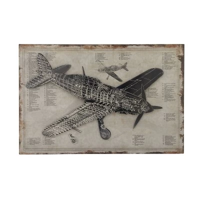 Industrial Transportation Wall Decor White - Olivia & May 4 Industrial Transportation Wall Decor White - Olivia & May - Image 2